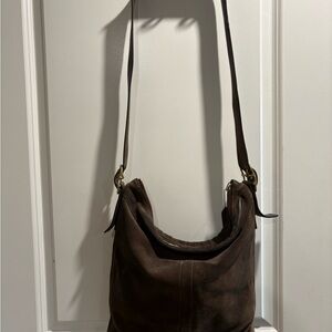 Coach Brown Suede Hobo  Bag